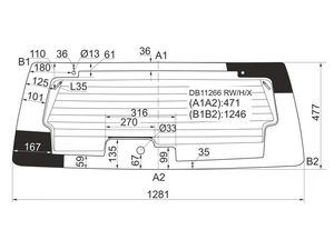 FORD ESCAPE (СБОРКА USA) 2008- заднее стекло зеленое (3 отверстия)